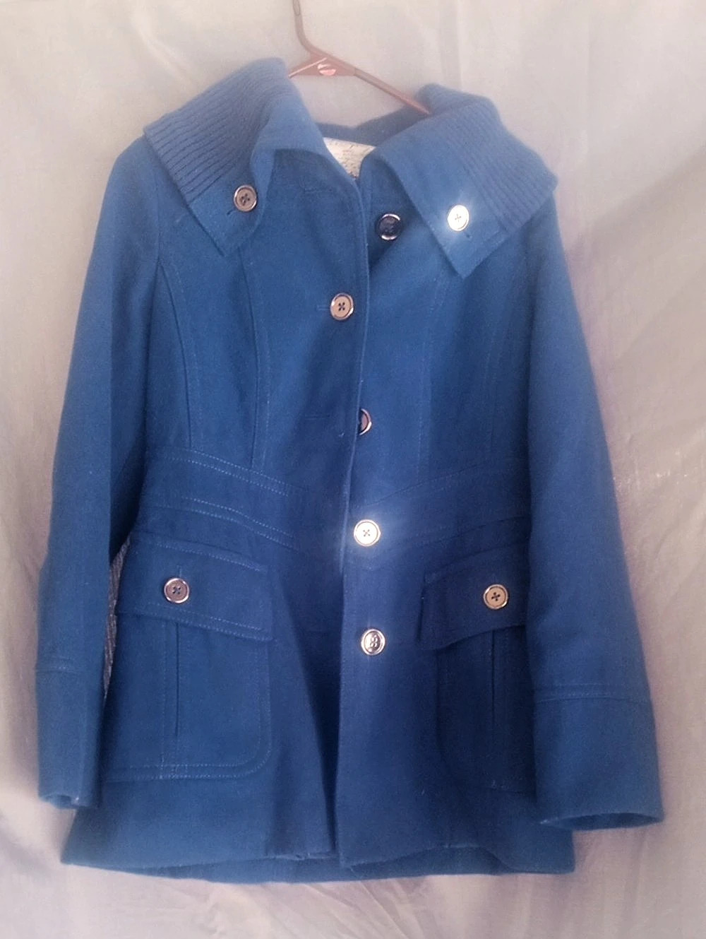 kensie Blue Button Front Jacket Like New